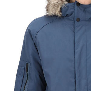 Veste coupe-vent décontractée pour homme, personnalisée par OEM, chaude pour l'hiver, nouvelle collection, avec capuche en fausse fourrure amovible, parka pour homme - Product Image 6