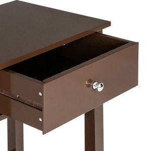Comodino e Tavolino da Caffè 2-in-1 in Legno Massello Moderno e Lussuoso con Cassetto - Product Image 6