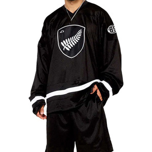 Camiseta Deportiva Negra de Malla Transpirable de Poliéster, Estilo Oversize, con Mangas Largas y Diseño Personalizado 2026 para Fútbol Americano - Product Image 5