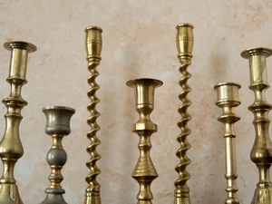 Vintage <b>Brass</b> Handmade Tapered <b>Candlestick</b> <b>Holder</b> with Embossed Design Heat Resistant for Home Christmas Wedding Decor - Product Image 2