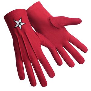 Gants en coton 100% blancs, doux pour la peau, avec logo personnalisé brodé RMI, couleur rouge, taille unique, pour la vie quotidienne maçonnique, offerts gratuitement - Product Image 2