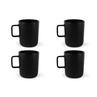 Excelsa Tasses nordiques en céramique noir mat à motif solide 32 cl Lot de 4 Cadeau maison
