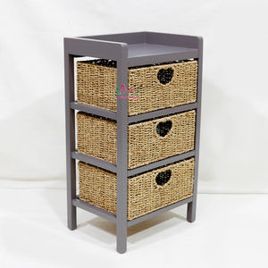 Armoire décorative Artex Dong Thap Factory, paniers faits à la main en jacinthe d'eau, artisanat naturel, rangement, pliable, Vietnam - Product Image 1