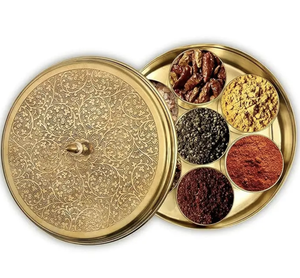 Traditional Indian Copper Kitchen <b>Storage</b> Container Microwavable Craft Spice <b>Boxes</b> for Spice Herbs Organizing Purposes - Product Image 1