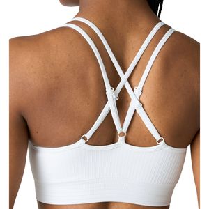 เสื้อชั้นในกีฬาผู้หญิงแบบร่อง ทรงดันทรง ไร้ตะเข็บ สายไขว้หลัง สำหรับออกกำลังกาย ยิม โยคะ ฟิตเนส แอคทีฟแวร์ รับผลิตตามแบบ (OEM) พร้อมสกรีนโลโก้ ขายส่ง - Product Image 3