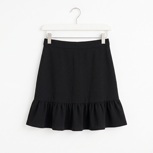 Women's Summer Solid Polyester/Cotton A-Line Frill Hem <b>Mini</b> Skirt Ruffle Detail Casual ODM Wholesale Factory Custom Logo | Low - Product Image 5