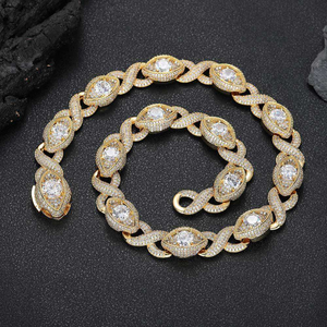 Moissanite Marquise Link Chain Iced Out <b>Necklace</b> Luxury Hip Hop Jewelry For Men Bold Statement <b>Fashion</b> <b>Necklace</b> - Product Image 5