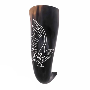 Cuerno de Búfalo Natural Ecológico Hecho a Mano FAIZA CRAFT, Juego de Cuernos para Beber, Cerveza Ale, Estilo Medieval Vikingo Auténtico - Product Image 1