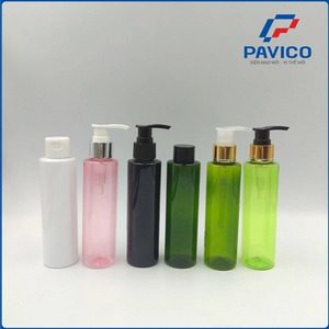 ขวดพลาสติก PET สำหรับเครื่องสำอางขนาด 150 มล. ยี่ห้อ Pavico เวียดนาม แบบปั๊ม OEM/ODM พร้อมการพิมพ์ลายแบบถ่ายโอนความร้อนในบรรจุภัณฑ์พลาสติก - Product Image 1