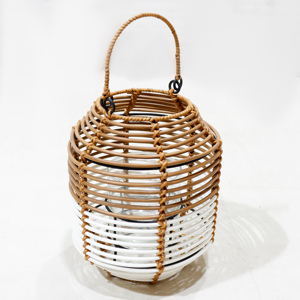 Nouvelle lanterne suspendue en fer et PVC tressé, design moderne, pour Noël, mariages, décoration de la maison et de la terrasse, avec poignée, écologique - Product Image 4