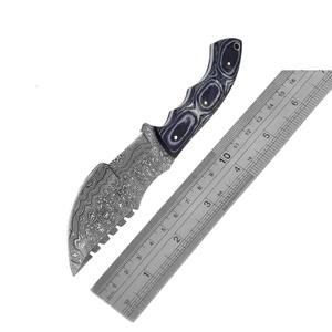 Couteau de camping artisanal en acier Damas et os de chameau, personnalisé, garantie 3 ans, léger et durable - Product Image 4