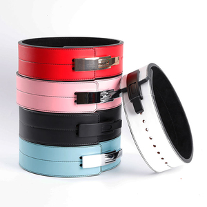 Ceinture de musculation professionnelle en cuir de vachette OEM personnalisée, robuste, 10 mm, avec levier en acier inoxydable - Product Image 1