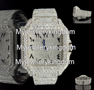 Reloj de Pulsera con Incrustaciones de Diamantes que Pasan la Prueba del Diamante, Estilo Hip Hop, VVS, Moissanita, Mecánico - Product Image 3