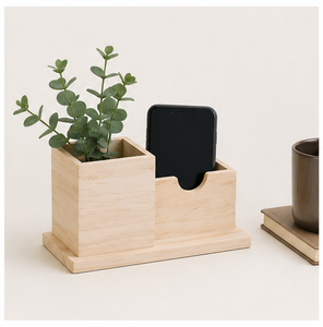 Handcrafted Eco-Friendly Wood <b>Desk</b> Organizer Multipurpose Stationery & Cutlery Holder Storage Organizer For <b>Study</b> & Office - Product Image 6