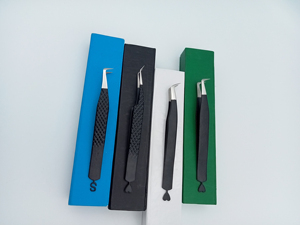 Pinzas para Extensión de Pestañas OEM en Forma de Corazón, Color Negro Mate, Acero Inoxidable, Curvatura Precisa de 90 Grados - Product Image 4