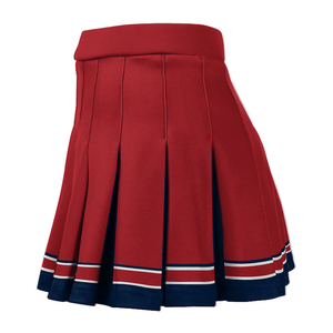 Mini-jupe plissée rouge pour femme de qualité supérieure, couleur unie, taille élastique, respirante, style sportif, toutes saisons, tissu tissé - Product Image 2