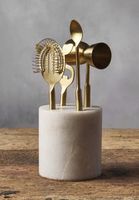 Ensemble de shakers à cocktails, ensemble d'accessoires de bar en marbre, kit de cocktails de luxe, ustensiles de bar en acier inoxydable, ensemble d'outils de barman en marbre