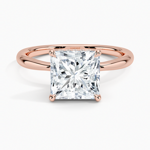 Bague de fiançailles solitaire en moissanite taille princesse 2 carats avec halo caché - Product Image 5