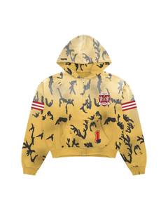 Yellow Top Fashion Heavyweight Custom Logo Oversized Winter Hoodies for Unisex Acid Wash Sun Fed Zipper Cotton/Polyester - Product Image 1