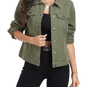Chaqueta Blusón Informal para Mujer, Transpirable, Ligera, de Mezclilla de Algodón, Diseño Personalizado Extra Grande - Product Image 3