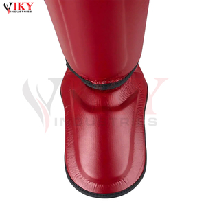 Protège-tibias et protège-pieds en cuir PU rouge haute résistance aux chocs OEM – Équipement de sparring intensif et d'entraînement aux arts martiaux - Product Image 4