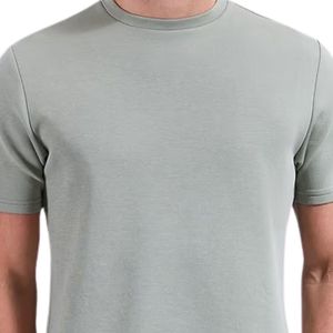 T-shirt Homme Personnalisé à Col Rond avec Logo Imprimé, Vert Sauge, Décontracté, Manches Courtes, en Coton, Haut de Gamme, Vêtement de Sport et Fitness - Product Image 3