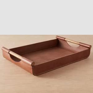 Modern Curved Square Gold Metal Square Serving <b>Tray</b> with Hammered Handles Decorative Coffee <b>Table</b> <b>Tray</b> for Home Hotel - Product Image 2