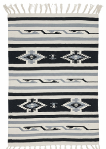 Tapis de prière, de camping, de pique-nique et de voyage en coton tissé à la main, motif floral en peluche, moderne, lavable en machine, réversible, noir - Product Image 2