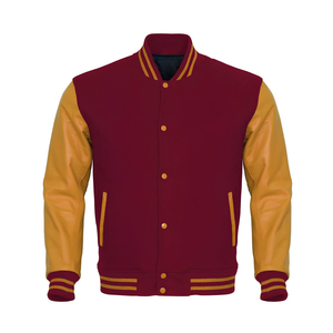 OEM Custom <b>Winter</b> PolyesterCotton Chenille Embroidery Lettermen Vintage Varsity Bomber <b>Jacket</b> Men Plain Dyed Stand Collar - Product Image 2