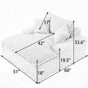 Divano Comfort da 51 Pollici con Due Cuscini e Un Schienale per Molteplici Scenari in Camere da Letto e Soggiorni - Product Image 4
