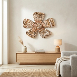 Decoración de Pared con Forma de Flor, Adorno Decorativo de Seagrass Tejido, Arte de Paja Hecho a Mano en Bali, Accesorio para Interiores del Hogar - Product Image 4