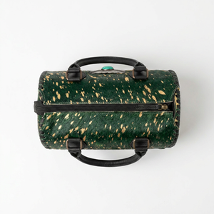 Nouveau sac de voyage de luxe sportif en cuir de vachette véritable couleur verte, résistant à l'eau, avec concho turquoise et noir - Product Image 5