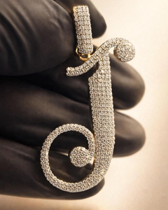Pendentif Lettre Initiale Personnalisé Style Hip Hop A à Z 26 Lettres, Logo Personnalisé, Moissanite VVS, Pendentif Nom Lettre Sertie de Pierres, Pendentif en Argent 925, Cadeaux - Product Image 1