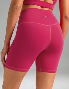 Shorts cyclistes taille haute pour femme, écologiques, couleur personnalisée, extensibles, en tricot de spandex, style sportif, sans coutures - Product Image 2