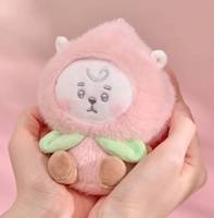 Porte-clés BTS BT21 Peach Holic Doll, CD de musique pop, plastique, papier, coréen, tous âges, modèle KR BW-154, objet de collection