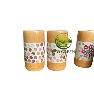 Natürlicher Bambus-Dekorationsbecher mit handbemalten vietnamesischen Erbe-Szenen für Reiseandenken, Geschenkeläden, Museen und den Einzelhandel - Product Image 2