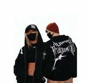 Sweat à capuche en mélange coton-polyester 450G, motif brodé gothique, épais et élégant, sweat à capuche streetwear surdimensionné, pour toutes les saisons - Product Image 3