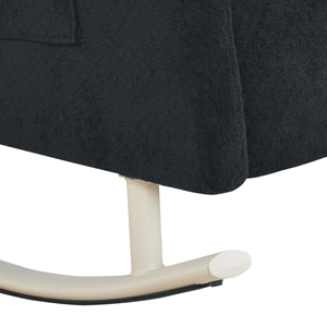 Sedia a Dondolo Moderna in Ciniglia Ecologica con Gambe in Metallo e Tasca Laterale per Balcone: Comfort e Funzionalità - Product Image 6