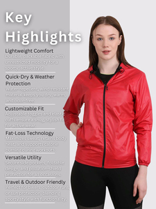 OEM Custom Womens Hooded Waterproof Windbreaker <b>Jacket</b> Sweat-Enhancing Lightweight Eco-Friendly Memory Fabric Gym <b>Workout</b> - Product Image 5