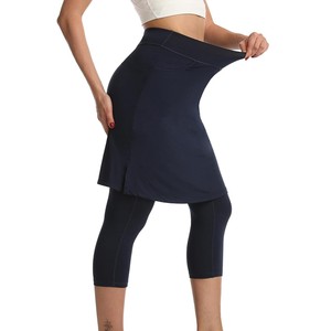 Jupe crayon modeste pour femme, taille haute, couleur unie, avec poches, respirante, tricotée, décontractée, toutes saisons, longueur genou, coupe droite - Product Image 5