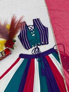 Nouveau Lehenga Choli de créateur pour Navratri, Lehenga Choli traditionnel indien, Lehenga de créateur, Lehenga Choli en coton, Lehenga pour Navratri - Product Image 4