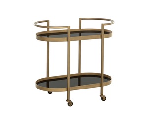 Gold Metal Serving <b>Bar</b> Trolley 2-Tier Kitchen Cart with Wheels Luxury <b>Utility</b> Tea Coffee Trolley for Home <b>Bar</b> - Product Image 2