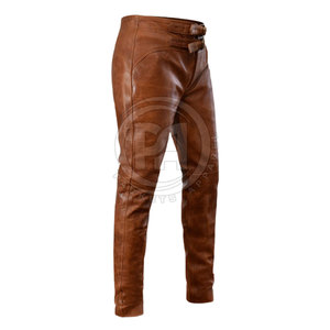 Customized Top Design High Quality Men Leather Pants Men Winter Wear Outdoor Leather Pants - Product Image 6