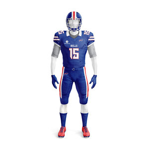 Ensemble d'uniformes de football américain bleu roi personnalisés en gros – Vêtements de football respirants pour adultes et jeunes – Fabricant OEM ODM - Product Image 2