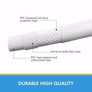 Tubo Doccia Extra Lungo in PVC da 71 Pollici (2m) Liscio e Flessibile con Raccordo in Ottone Anti-Aggrovigliamento per Doccetta a Mano - Product Image 2