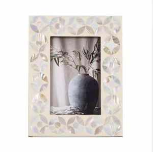 Bohemian Bone Inlay Eco-Friendly Waterproof Square Photo Frame Handmade Statement Home Decor Unique Artistic Gift Table Display - Product Image 4