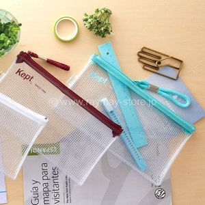 Trousse à crayons transparente Raymay en PVC avec fermeture éclair fine, deux sections détachables à clipser, porte-pages de livre, organisateur de papeterie pour - Product Image 2