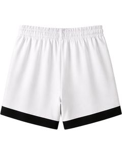 Ensemble de détente pour femmes blanc avec bordure contrastante noire, t-shirt à manches courtes et short, tenue deux pièces en coton mélangé doux et respirant - Product Image 6