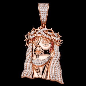 Colgante de Plata de Ley 925 Premium con Rostro de Jesús y Corona de Diamantes, Amuleto Religioso con Diseño Atractivo para Hombre - Product Image 4