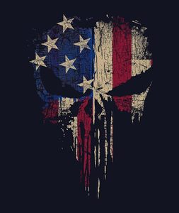 Camiseta con estampado de calavera y bandera estadounidense para hombre, camiseta patriótica de manga corta con gráfico - Product Image 5